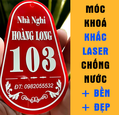 Khắc móc khoá Mica